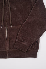 Monaco corduroy hooded zip-up