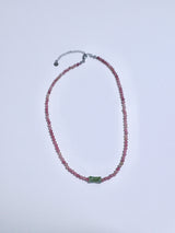  All surgical steel rhodonite natural gemstone choker