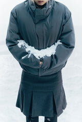 Detachable Muffler Down Jacket / Charcoal