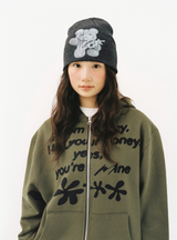 Teddy Symbol Beanie - Charcoal
