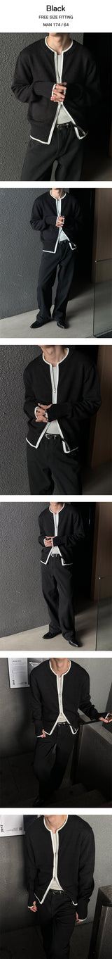 [F/W] ラインフィンガーホールニットジップアップ(3color)