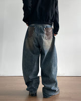 Stud Patch Denim Pants