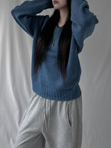 basic V-neck knit (2color)