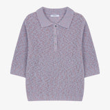 Collar Button Half Knit Violet