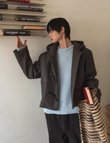 モックダッフルフーディドショートコート