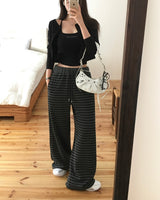 [MADE/Short,Long] Winnie, border knit long pants