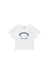 G.E CLUB クロップドTシャツ [ホワイト / ネイビー]