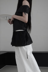 レイヤードシャーリングシフォンスカート (3color)