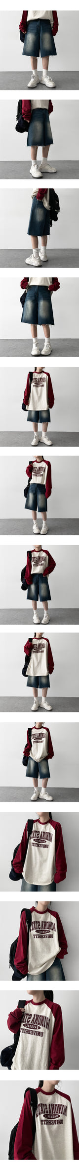 Eve Cutting Washing Denim Bermuda Shorts