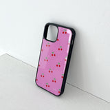 cherry glossy glass bumper case (pink)