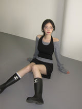 [MADE] Ray, U-neck rib long sleeve T-shirt