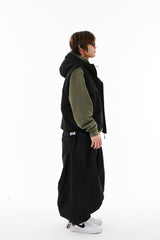 BSR NEW SUPER WIDE JOGGER PANTS BLACK