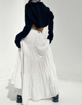 JENNY POCKET LONG CANCAN PLEATED FRINGE SKIRT