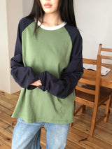 セグ コントラスト ラグラン ロングスリーブTシャツ