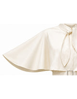 [PRE-FALL] [ATELIER] Elise Ribbon-Tie Belted Cape Jacket Ivory