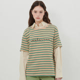 ストライプロゴTシャツ [BEIGE]