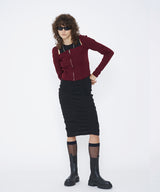 SQUARE NECK RIB CARDIGAN