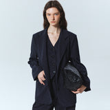 TAILORED STRIPE SINGLE JACKET_NAVY