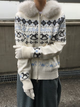 Merrygo Nordic Knit Fur Hoodie (2c)