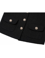 Basic Round neck Tweed Setup black
