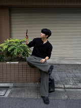 Back pocket dyed barrel denim pants