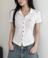Metal Triclipse Open Polo T-Shirt White