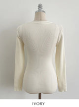 Reble Round Ribbed Long Sleeve Knit