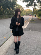 エンプティスエードフリルバンドミニスカート