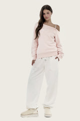 Kleen club one-shoulder sweatshirt, Pink