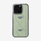 RIBBON ROSE KNIT HARD JELL CASE _ MINT