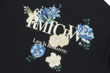バックポイントブルーフラワーtシャツ