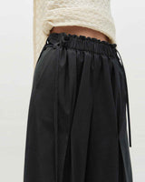 Stripe Ribbon Tied Wide Pants _ GREY