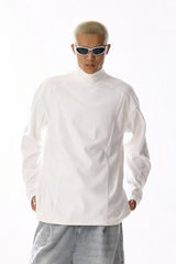 Grey Mock Neck Fleece Tee