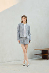 CHERISH TWEED JACKET / SKY BLUE