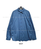Pilen side shirring check shirt