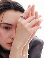 26SS★ Essence Silver (W) Lace Tennis Ring M Neo Sapphire