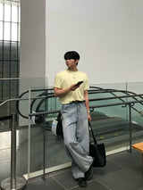 ミルク カーブド バンディング デニムパンツ
