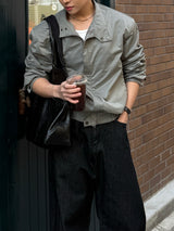 Adult balloon wide denim pants