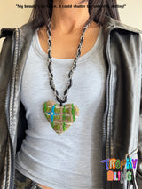 Felt Heart Long Chain Necklace
