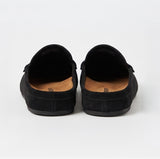 Suede Loafer Slides Black