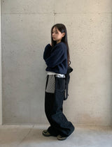 ナント ブラッシュド ドット ワイド バンディング パンツ