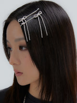 キャンディストーンロングボウヘアクリップセット（5色）