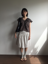 Marine button midi skirt (3color)