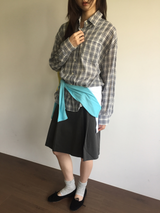 Fold wrap midi skirt (2color)