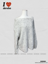 Angora wide shoulder loose fit knitwear