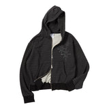Untitled Starrynight Small Stripe Hood Zip Up BLack Chacoal