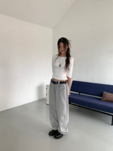 ボートネックミッドスリーブTシャツ (4C)