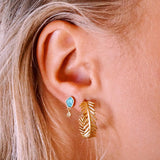 Turquoise Drop Stud 925 Silver Earring E014-01G