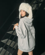 UNISEX カットケーブルジップパーカー