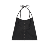 STRAP DETAIL HALTER NECK BLOUSE (BLACK)